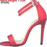 2023 Women Sandals Summer Fashion Brand Thin High Heels Ankle Strap Gladiator Sandal Narrow Band Party Pump