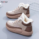 Winter Woman Sneakers Casual Ankle Boots Woman Warm PU Plush Platform Snow Boots Light Keep Warm Ladies Shoes Botas