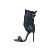 Leather Stiletto Women Sandal 2023 Summer High Heels Wedding Party Sexy Shoes T-strap Design Fashion Solid Pumps Size