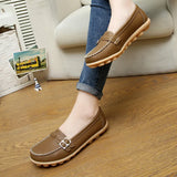 Breakj And Autumn New Cowhungry Mother Shoes Soft Bottom Flat In The Elderly Women's Shoes Casual Belt Flats And Beans