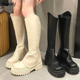 Women Platform Knee High Boots 2023 Autumn Gothic Shoes Round Toe Zip Long Riding Female Fashion Ytmtloy Botines De Mujer