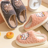 Autumn Warm Fluffy Slippers for Women 2023 Indoor House Shoes Cute Couple Plush Soft Furry Floor Slides Zapatillas