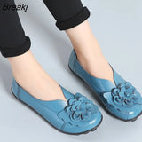 Women Flats 2022 New Fashion Ballet Shoes Moccasins Women Shoes Genuine Leather Loafers Non-slip Ladies Shoes Women Mom
