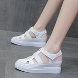 Female Sandal 2023 Summer Muffins shoe Increasing Height Shoes Closed Toe Clogs With Heel Girls Flat New Fashion