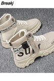 Men Boots Waterproof Warm Fur Snow Boots Men Outdoor Work Casual Shoes Military Combat Rubber Ankle Fashion Letter
