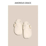 Women Fur Slippers Mules Shoes Flats Platform Short Plush Warm Flip Flops Home Cotton Shoes New Winter Designer