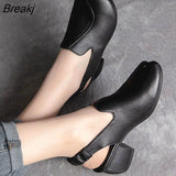 Fashion Platform Square Heel Sandals Solid Color Ladies Casual High Heels Open Toe Comfortable Fish Mouth Ladies