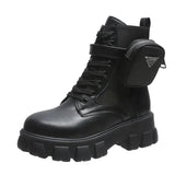 Shoes for Women White Boots New Wedges Female Lace Up Leather Oxford Goth Shoes Motorcycle Ankle Boots Botines