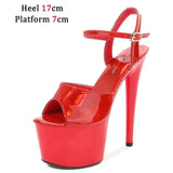 Dance Shoes Women Sexy Show Sandals 15 17 20CM High Heels Bright Color Platform Sandals Girls Shoe for Party Club