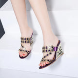 Heel Diamond Sandals Women 2024 Summer New Fishmouth Fashion Elegant Diamond Sandals High-Heeled Slippers Leather Women's