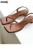 Strap Women Sandals Brand Narrow Band Slide Beach Flip Flops Slingback Sandal Open Toe Low Heel Shoes Sandalias Mujer