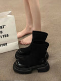 Women's Shoes White Ankle Boots Boots-Women Zipper Flat Heel Fashion Low 2023 Autumn Rock Rubber Leather Ladies Rome PU