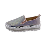 Women Flat Glitter Sneakers Casual Female Mesh Lace Up Bling Platform Comfortable Plus Size Vulcanized Shoes Zapatillas
