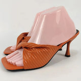 Brand Design Big Square Toe Slippers Women 2023 Summer Thin High Heels Sandals Woman New Soft Pu Leather Outdoor