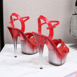 Stripers Wedding Shoes Bride 15 CM High Heels Sexy Platform Sandals Girls Shoe for Party Club Pole Dancing shine Women