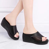 Breakj Slippers Female Wearing A Foot Pedal Toe Thick Bottom Slippers Female Women Platform