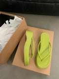 Sandwiched Herringbone Slippers Women's Shoes 2024 New Summer Heightened Thick-Soled Beach