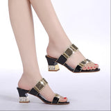 The Summer Of 2024, New Slippers, Water Drill, Leather, High Heels, Stilettos, Women's Sandals, Slippers Are Worn
