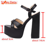 High Heeled Women's Sandals New Fashion 2023 Summer Ankle Buckle Flock Sandals European Style Sexy Party Banquet