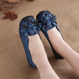 New Head Layer Cowhide Soft Sole Women's Shoes National Wind Leather Women's Single Shoes Large Size Comfortable Bean