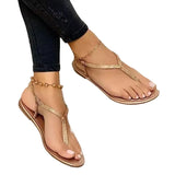 Summer Sandals for Women Fashion Pointed Toe Flats Women's Casual Sandals Ladies Flip Flops Roman Low Heel Woman