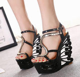 Quality Buckle Strap Sexy Strange Style Heel Summer Women Shoes Retro Novelty Sandals 15cm High Heels Nightclub