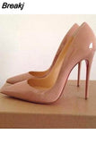 Color Women Pumps 12cm High Heels Shoes Nude Pointed Toe Sexy Stiletto Ladies 10cm 8cm plus size QKOU005