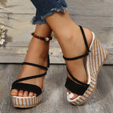 Sandals Wedge Woman Shoes Fashion Elegant Ladies Slippers Summer Women Sandalias Peep Toe High Heels Female Slides