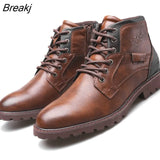 Size Men's Boots Zipper Short Boots Men's Shoes Autumn and Winter High-top Shoes Retro Desert Work