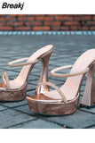 Woman Mules Shoes Sandals 2023 Summer Female Pump Slip-On Dropship Super High Heel Sexy Elegant Woman Mules