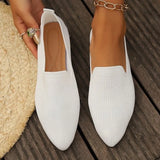 Breakj Summer New Large Fashion Lady Flat Head Flying Knitted Casual Comfortable Single