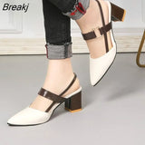 Hollow Coarse Sandals High-heeled Shallow Mouth Pointed Pumps Female Sexy High Heels Large Fashion Woman