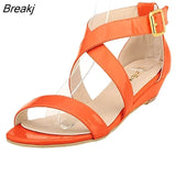 Women's Platform Wedge Sandals Simple Style Casual Pointed Toe High Heels Velvet Wedges Work Shoes