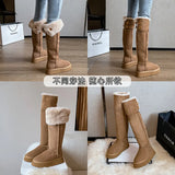 Snow Boots Women's Winter Velvet Thickened 2024 New Knee-High Boots With Thick Soles And Fashionable High