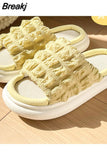 Seasons Home Slippers Women's Indoor and Outdoor Home Couples Spring and Autumn Home Thick Bottom Cotton Linen