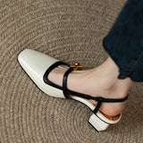Breakj Fashion Square Head Empty Single Shoes 2025 Summer New Baotou Sandals Korean Version Of Commuting Women's
