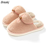 Korean Cute Slippers for Women Girls Retro Fluffy Warm Slippers Female Indoor House Flat Cotton Shoes Zapatillas