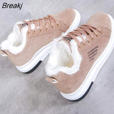 Women's Shoes Winter Women Boots Warm Fur Plush Lady Casual Shoes Lace Up Fashion Sneakers Zapatillas Mujer Platform Snow