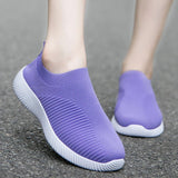 Women Vulcanized Shoes High Quality Women Sneakers Slip On Flats Shoes Women Loafers Plus Size 42 Walking