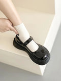 Womens Derby Shoes Autumn Female Footwear Clogs Platform Leather Fall Dress New Creepers Retro Basic Mary Janes Rubber PU Hoof