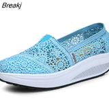 Fashion Women's Thick-soled Breathable Mesh Non-slip Sports Fitness Rocker Ladies Sneakers Walking Shake