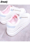 Women Shoes Spring White Comfortable Sneakers Breathable Flats Lace-up Flower Woman Casual Zapatillas Mujer Baskets Femme