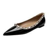 Breakj Tip Flat-Bottomed Fashion Single Shoes Women 2025 New Patent Leather Pedaled Flat Heel Boat