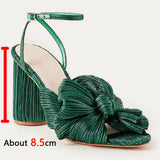 VIP 2023 Summer Woman Sandals Round Heels Super High Heel With Butterfly-knot Sweet Lady Office Shoes Plus Size