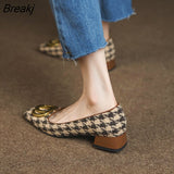 Square Toe Roman Shoes Women's Comfortable Fabric Shoes 2023 Summer New Style All-match Thick-heeled High-heeled