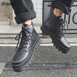Winter New Platform Mid-Top Boots Men Autumn British Trend Ankle Boots Hight-Top Korean Casual Men's Shoes Motorcycle