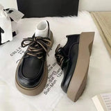 Shoes for Women Fashion Retro Daily Casual Mary Jane Shoes Comfortable Soft Bottom Shoes Lace Up Flats Zapatillas