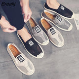 Linen Breathable Casual Flats Shoes Mens Espadrilles Loafers Fashion Slip on Canvas Shoes Fisherman Driving
