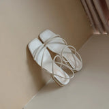 Summer New Flat Sandals Fairy Straps French Flat Heels Online Celebrities Roman Soft Leather All Kinds Of