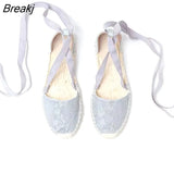 for women Hemp Rope Bottom Ladies Sandals Flat Shoes Women Strappy Fisherman Sandals Women Spring and Summer Lace
